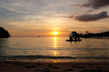 Fototapeta na wymiar Sea sunset Koh Kood of Thailand