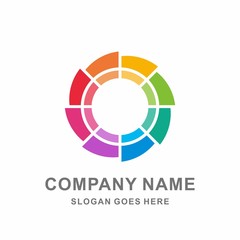 Colorful Rainbow Circular Flower Fashion Beauty Accessories Icon Apps Business Company Stock Vector Logo Design Template