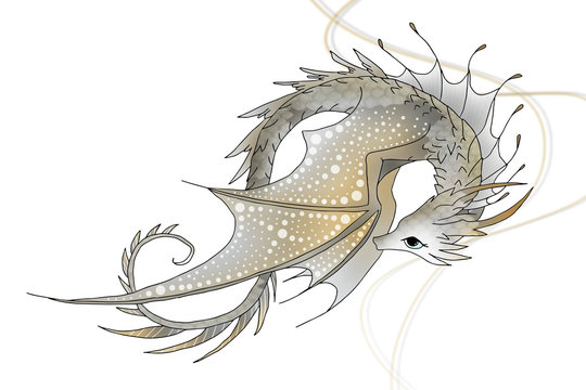 Dragon in Gold and Silver digital art