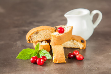 biscotti cookies on a table, selective focus