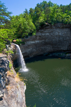 Despot Fall state park in Alabama USA in springtime with blue sky 