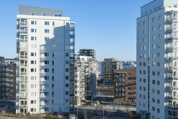 Fototapeta na wymiar Modern residential area in Gothenburg