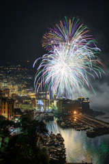 Fireworks for the New Years Eve in Camogli 