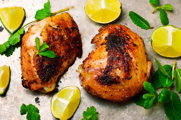 Grilled Chicken with Caraway and Black Peppercorns.