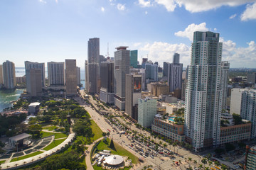 Obraz premium Zdjęcie drona Downtown Miami FL