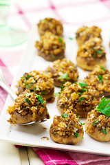 PANKO AND HERB STUFFED MUSHROOMS.