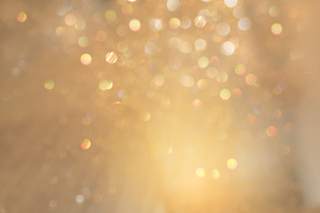 gold bokeh abstract background defocused lights.Festival Concepts.