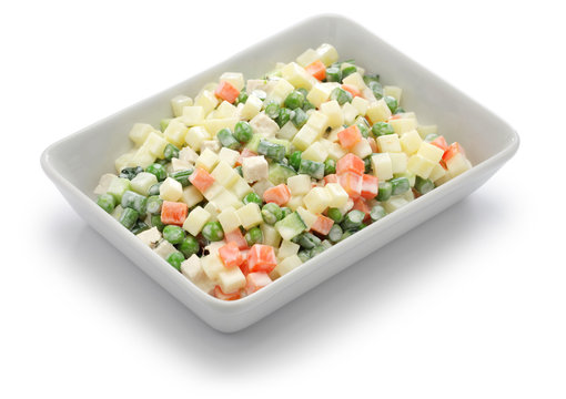 macedonia salad, macedoine de legumes, mixed vegetable salad, french cuisine