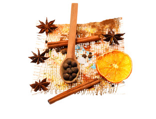 spicy fragrant spices in spoon