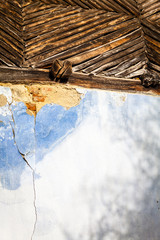 Color picture of a countryside barn wall, detail - 132246769