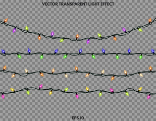Vector garlands isolated on a transparent background