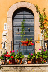 Fototapeta na wymiar door of an old house in Lucca