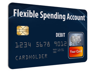 Flexible Spending Account debit card that is a mock card is  seen here. This is a card used to pay medical costs from a medical spending account.