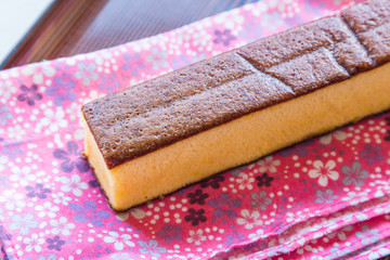Castella - traditional Japanese sponge cake in Nagasaki.