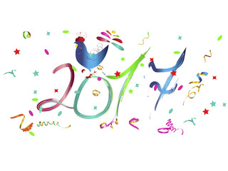 New Year 2017 and a symbol of the rooster