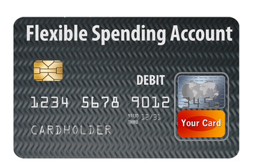 Flexible Spending Account debit card that is a mock card is  seen here. This is a card used to pay medical costs from a medical spending account.