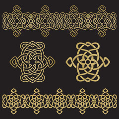 The eternal knot, two versions and seamless border