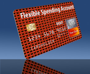 Flexible Spending Account debit card that is a mock card is  seen here. This is a card used to pay medical costs from a medical spending account.