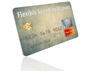 Flexible Spending Account debit card that is a mock card is  seen here. This is a card used to pay medical costs from a medical spending account.