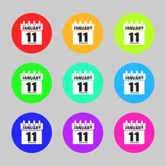 Collection calendar icon vector