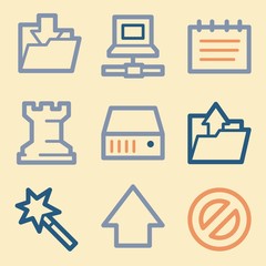 Database web icons set. Software and computers mobile symbols.