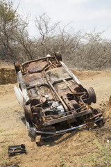Unfall auf einer Sandpiste