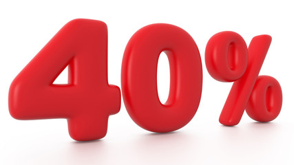 Red Bubble Text 40 Percent