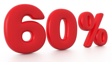 Red Bubble Text 60 Percent