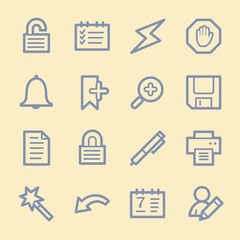 Organizer Web Icons Set