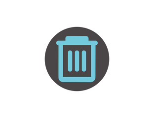 Vector flat trash bin icon