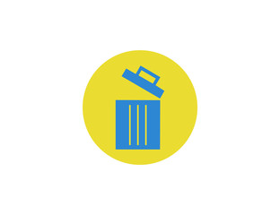 Vector trash bin icon. Flat design style