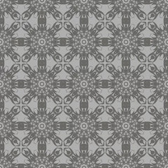 Foto op Canvas Grey Ornamental Seamless Line Pattern. Endless Texture. Oriental Geometric Ornament © valeo5