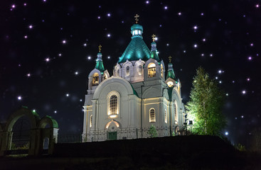 Alexander Nevsky church with night illumination