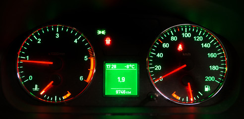 Fototapeta premium The dashboard of the car