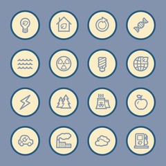 Green ecology web icons set