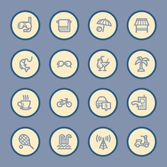 Vacation web icons set
