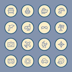 Vacation web icons set