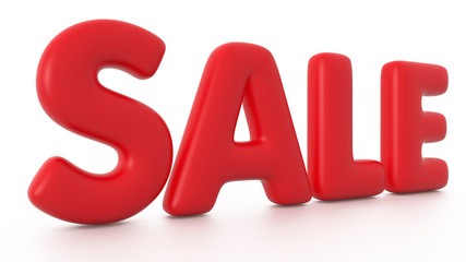 Red 3D SALE Bubble Text