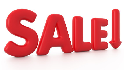 Red 3D text Bubble marked SALES