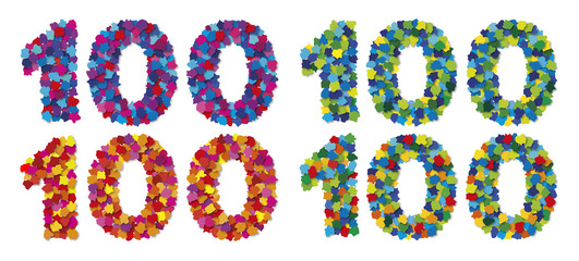 Zahlen aus bunten Papierschnipseln