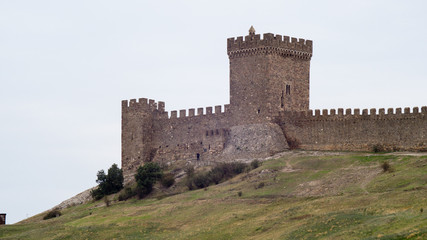 Fototapeta na wymiar the walls of the Genoese Fortress