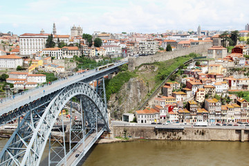 Fototapeta na wymiar Panorama of Porto city, Portugal 