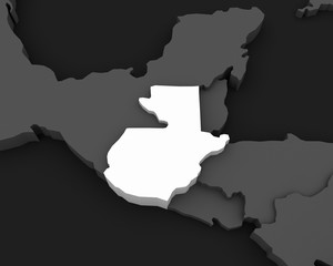 guatemala map 3D illustration