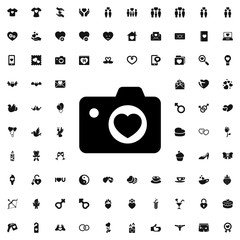 heart with camera icon illustration