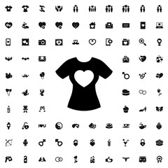 t-shirt with heart icon illustration