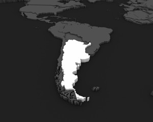argentina map 3D illustration