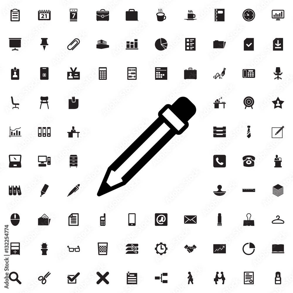 Sticker pencil icon illustration