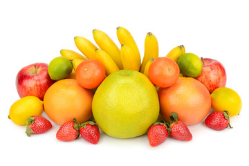 fruit set isolated on a white background