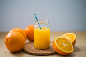 Delicious orange juice in a glass