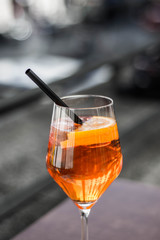 Orange cocktail in a glass